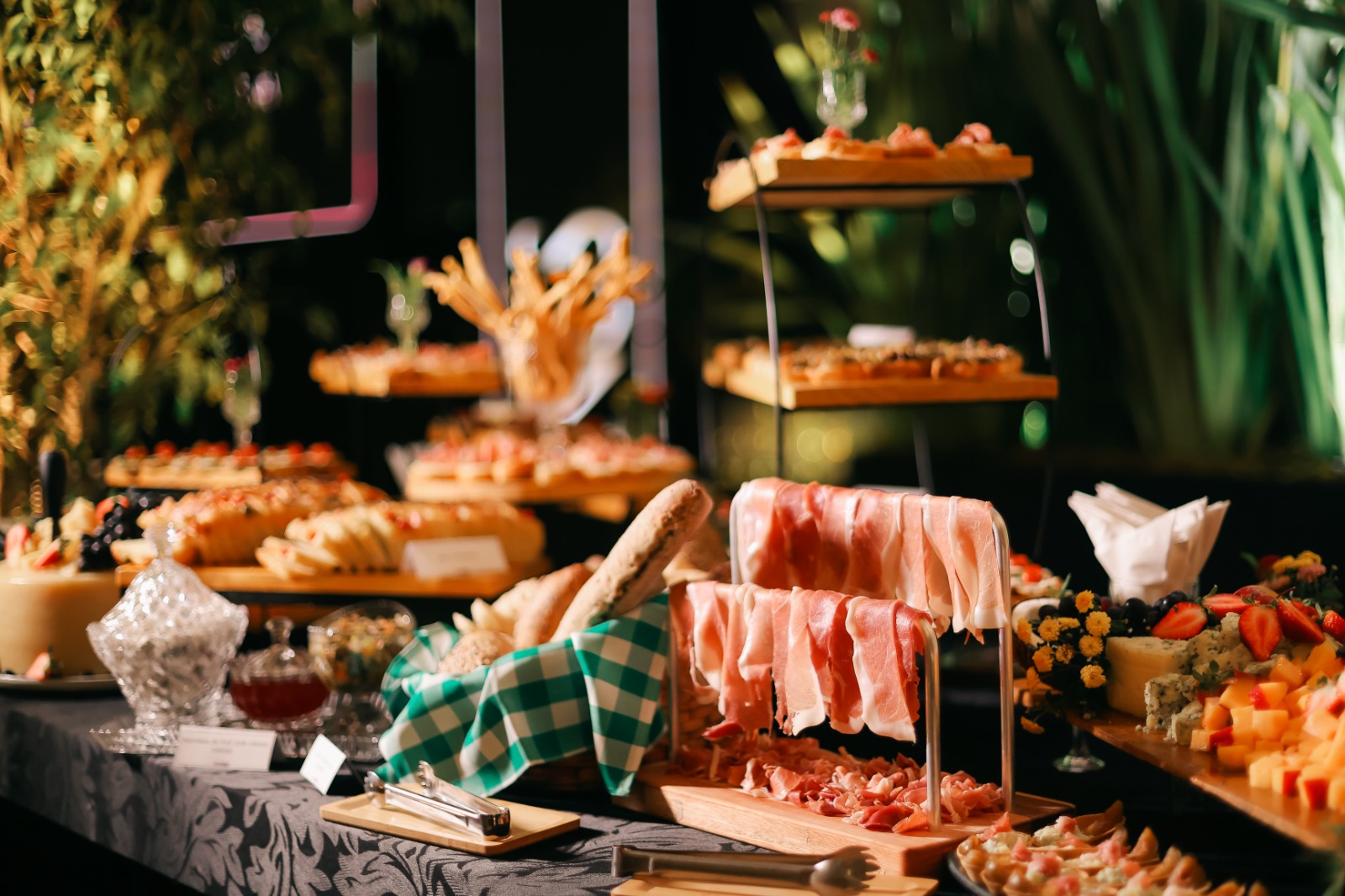 Mesa gastronômica do evento